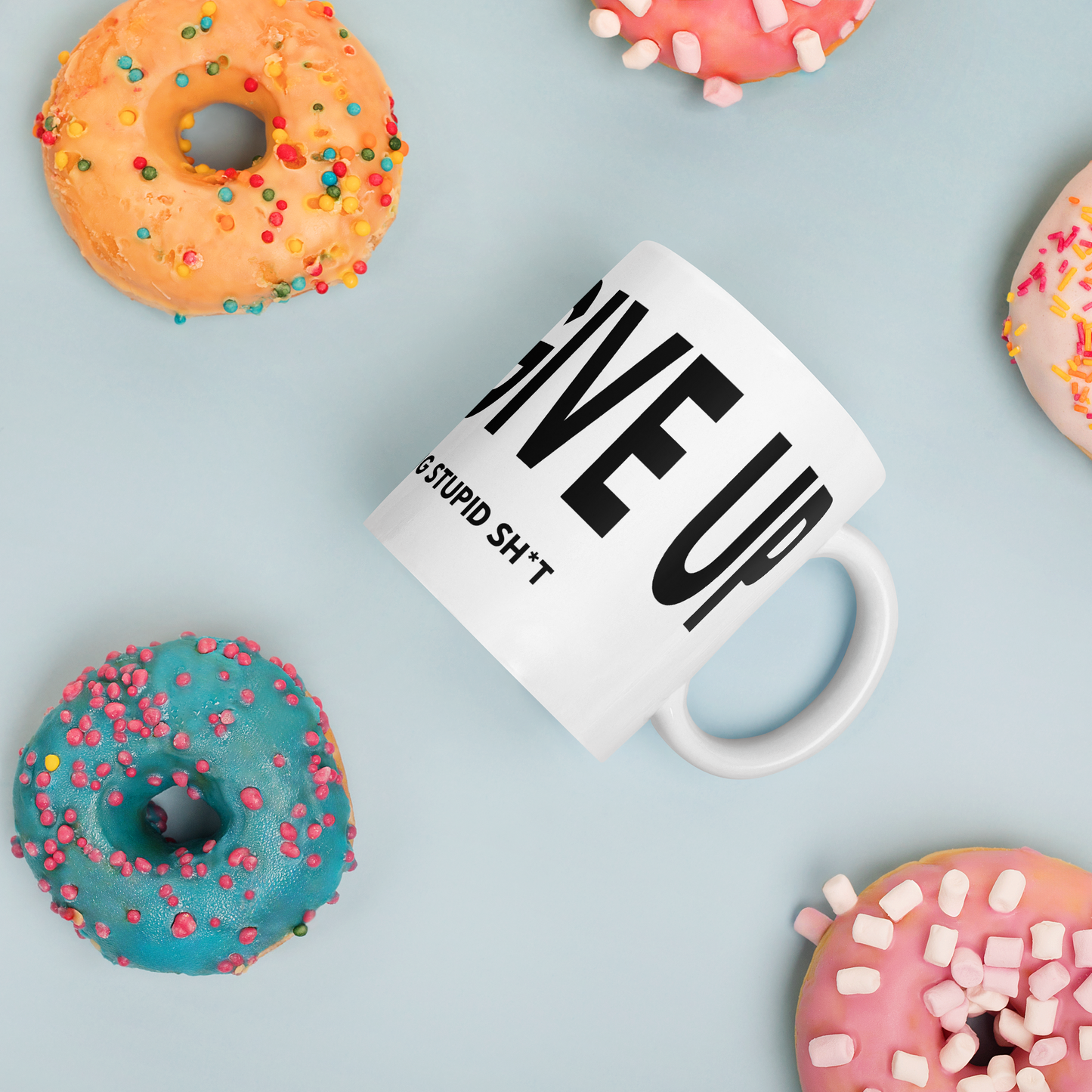 "Don't Give Up – Bold Motivational Mug (Wraparound Design)"