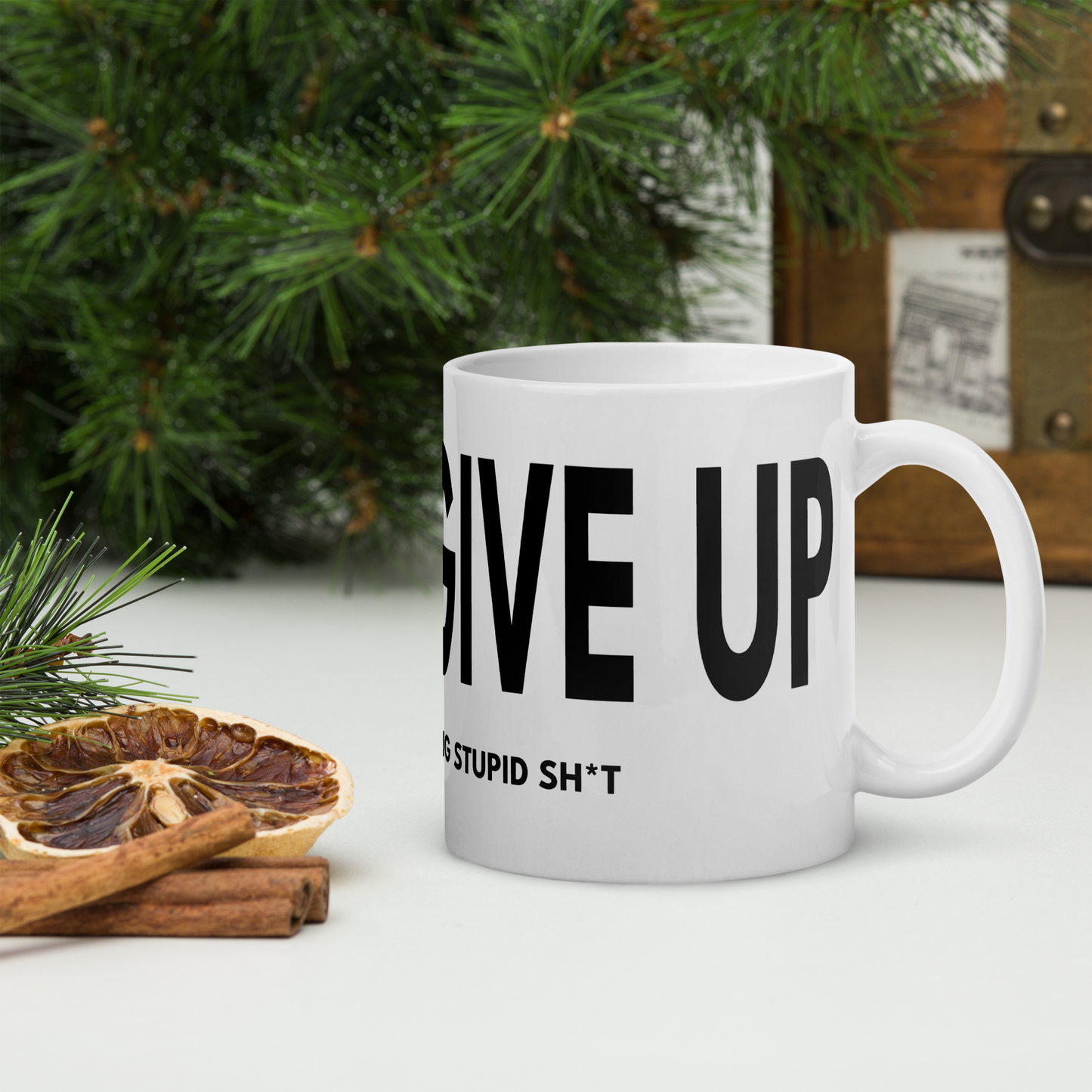 "Don't Give Up – Bold Motivational Mug (Wraparound Design)"